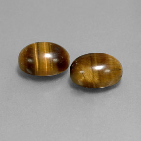 天然棕色Tiger's Eye，椭圆形切割，9×7毫米，不透明