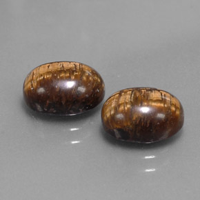 天然棕色Tiger's Eye，椭圆形切割，9×7毫米，不透明