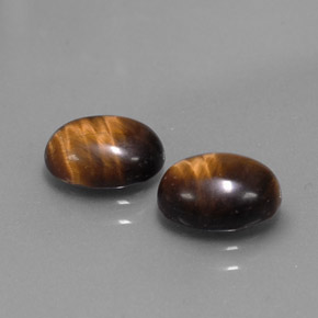天然棕色Tiger's Eye，椭圆形切割，8.8×6.9毫米，不透明
