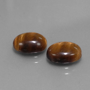 天然棕色Tiger's Eye，椭圆形切割，9×7毫米，不透明