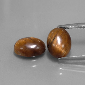 天然棕色Tiger's Eye，椭圆形切割，8.8×6.7毫米，不透明