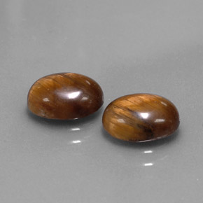 天然棕色Tiger's Eye，椭圆形切割，8.8×6.7毫米，不透明