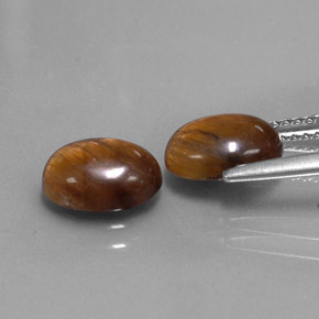 天然棕色Tiger's Eye，椭圆形切割，8.8×6.7毫米，不透明