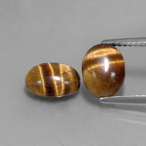 天然棕色Tiger's Eye，椭圆形切割，8.8×6.9毫米，不透明