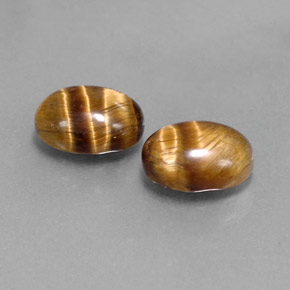天然棕色Tiger's Eye，椭圆形切割，8.8×6.9毫米，不透明