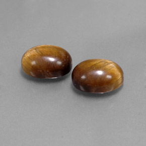 天然棕色Tiger's Eye，椭圆形切割，9×7毫米，不透明