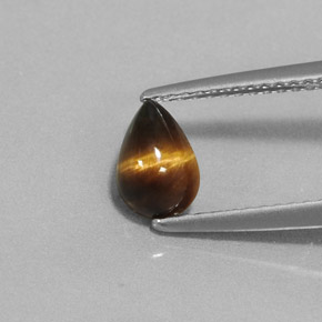 0.70克拉天然棕色Tiger's Eye，梨形，7.2×5毫米，不透明