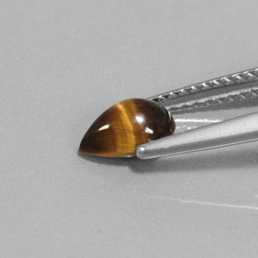0.70克拉天然棕色Tiger's Eye，梨形，7.2×5毫米，不透明