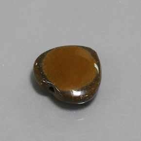 7.51克拉天然棕色Tiger's Eye，心形，14.4×13.6毫米，不透明