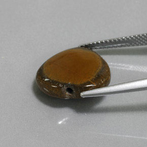 7.51克拉天然棕色Tiger's Eye，心形，14.4×13.6毫米，不透明