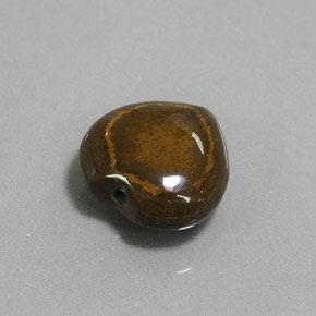 9.02克拉天然棕色Tiger's Eye，心形，13.6×13.2毫米，不透明