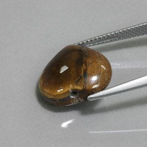 9.47克拉天然棕色Tiger's Eye，心形，14.3×13.1毫米，不透明