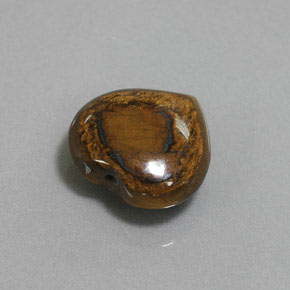 8.46克拉天然棕色Tiger's Eye，心形，14.2×13.4毫米，不透明