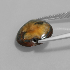 9.68克拉天然棕色Tiger's Eye，心形，14.3×13.8毫米，不透明
