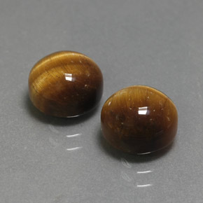 天然棕色Tiger's Eye，圆形切割，7.98毫米，不透明