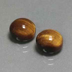 天然棕色Tiger's Eye，圆形切割，8.00毫米，不透明