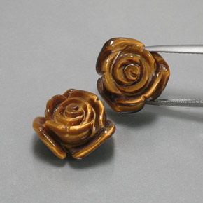 天然棕色Tiger's Eye，异形，15.2×14.2毫米，不透明
