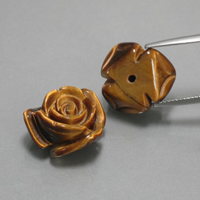 天然棕色Tiger's Eye，异形，15.2×14.2毫米，不透明