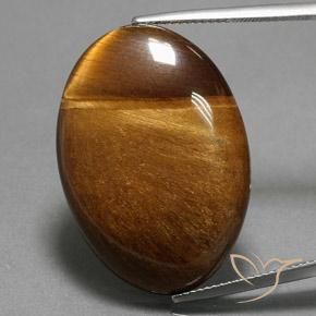 33.65ct 天然 暖棕 虎眼石, 椭圆形, 不透明