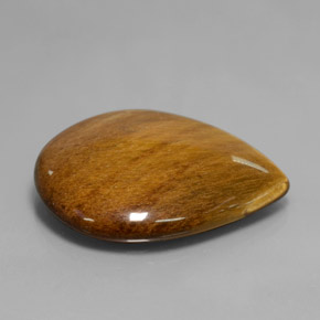 30.37克拉天然棕色Tiger's Eye，梨形，28.1×23.9毫米，不透明