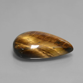 12.18克拉天然棕色Tiger's Eye，梨形，20.8×13.2毫米，不透明