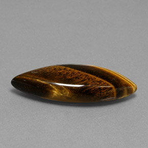 16.23克拉天然棕色Tiger's Eye，马眼形，31.4×11.8毫米，不透明