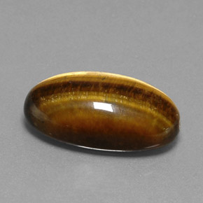 19.73克拉天然棕色Tiger's Eye，椭圆形切割，23.7×13.6毫米，不透明