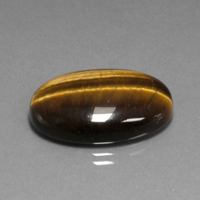 20.40克拉天然棕色Tiger's Eye，椭圆形切割，24.7×16.7毫米，不透明
