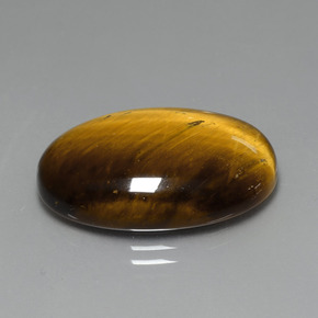 19.59克拉天然棕色Tiger's Eye，椭圆形切割，24.7×16.6毫米，不透明