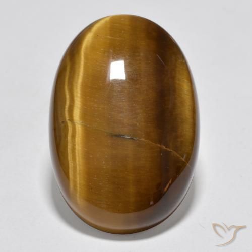 20.45ct 天然 中褐色 虎眼石, 椭圆形, 不透明