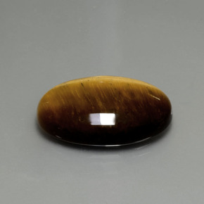 20.21克拉天然棕色Tiger's Eye，椭圆形切割，24.7×16.7毫米，不透明
