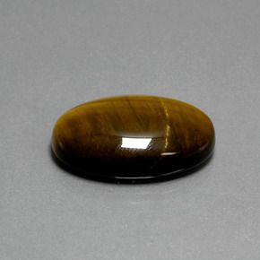 19.87克拉天然棕色Tiger's Eye，椭圆形切割，24.7×16.6毫米，不透明