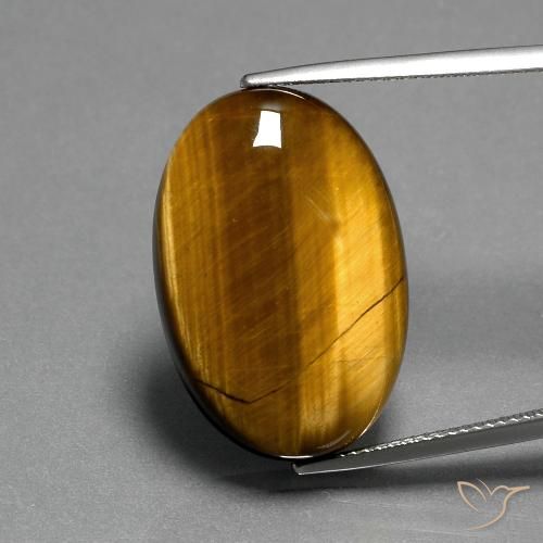 20.73ct 天然 暖棕 虎眼石, 椭圆形, 不透明