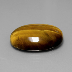 20.54克拉天然棕色Tiger's Eye，椭圆形切割，24.7×16.6毫米，不透明