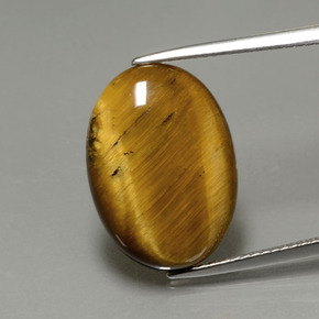 7.51克拉天然棕色Tiger's Eye，椭圆形切割，17.9×12.9毫米，不透明
