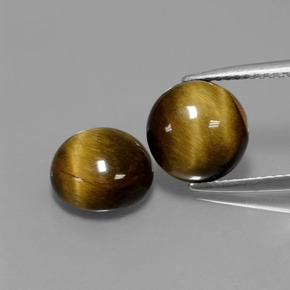 克拉天然虎眼石，圆形切割，不透明