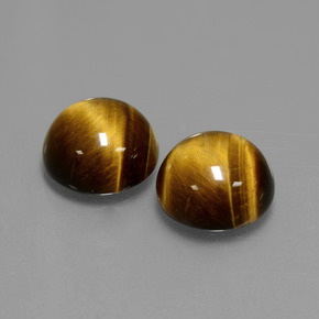天然棕色Tiger's Eye，圆形切割，10.07毫米，不透明