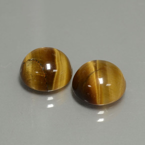 天然棕色Tiger's Eye，圆形切割，10.02毫米，不透明