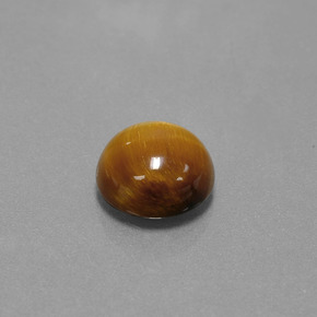 3.69克拉天然棕色Tiger's Eye，圆形切割，10.06毫米，不透明