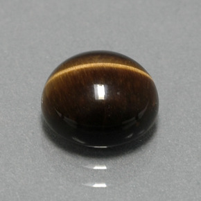 2.78克拉天然棕色Tiger's Eye，圆形切割，9.07毫米，不透明