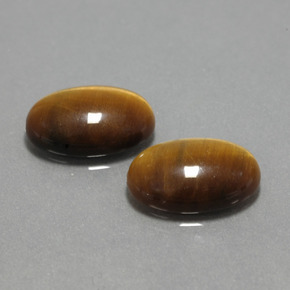 天然棕色Tiger's Eye，椭圆形切割，14×10毫米，不透明