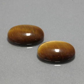 天然棕色Tiger's Eye，椭圆形切割，14×10毫米，不透明