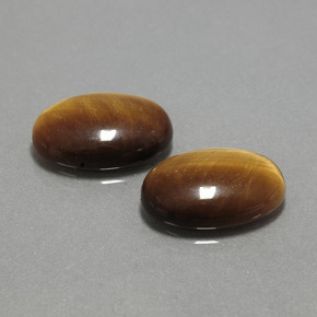 天然棕色Tiger's Eye，椭圆形切割，14×10毫米，不透明