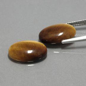 天然棕色Tiger's Eye，椭圆形切割，14×10毫米，不透明