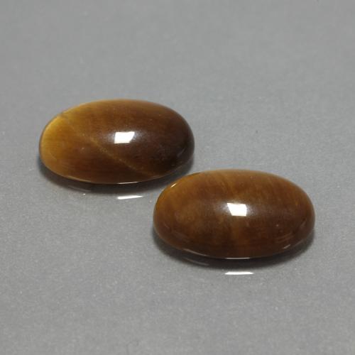 9.04天然棕色Tiger's Eye，椭圆形切割，14×10毫米，不透明