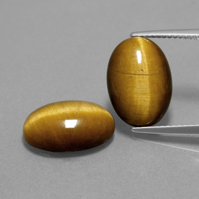 克拉天然虎眼石，椭圆形切割，不透明