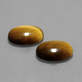 9.10天然棕色Tiger's Eye，椭圆形切割，14.1×10毫米，不透明