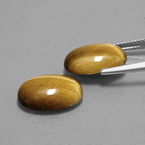 9.10天然棕色Tiger's Eye，椭圆形切割，14.1×10毫米，不透明