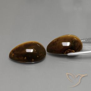 22.97克拉天然虎眼石，梨形，不透明