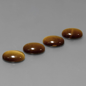 天然棕色Tiger's Eye，椭圆形切割，14×10毫米，不透明